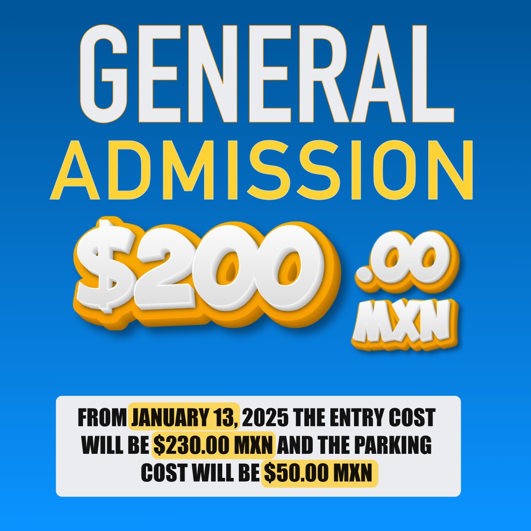 General admission $180 per person / daily (Valid from 7 am to 8 pm each day)